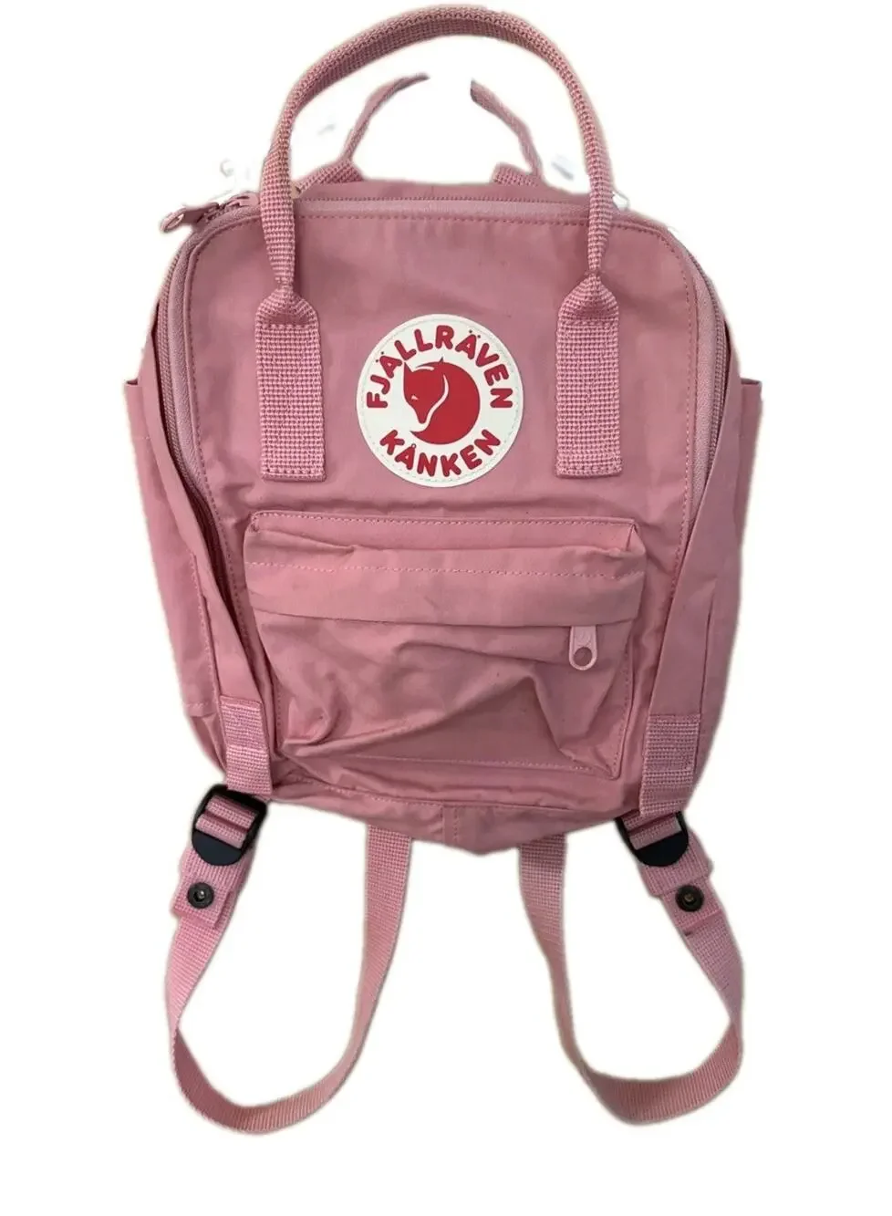 Fjallraven Kanken Mini Backpack Bag Double Handle Pocket Logo Zip Pink